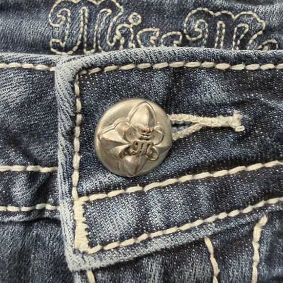 Miss Me Womens Bootcut Jeans MP8705B Embroidered Flap Style Pockets 31 Colorful - Picture 7 of 14